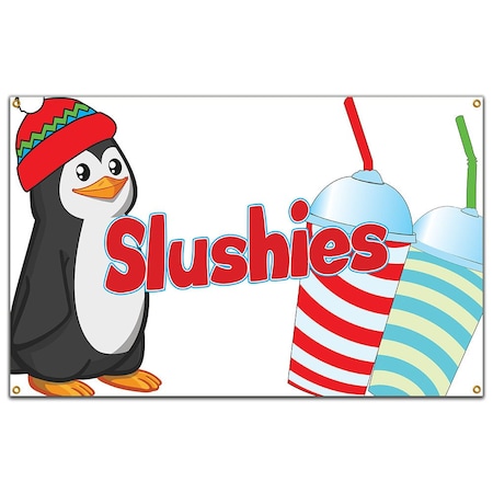Signmission Slushies Banner Heavy Duty 13 Oz Vinyl with Grommets Single Sided B-60 Slushies